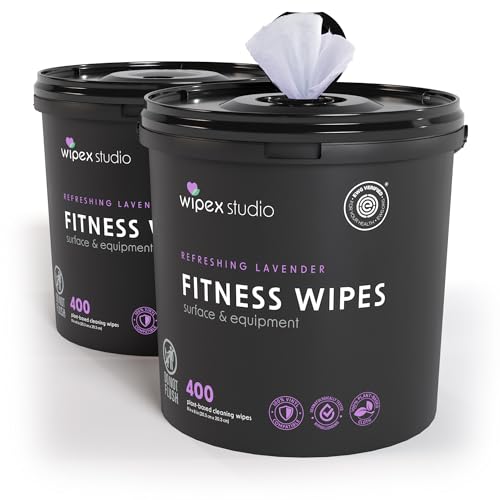 Wipex Natural Gym Wipes, Lavender & Vinegar, 400 Count × 4 (1,600 Total)
