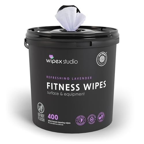 Wipex Natural Gym Wipes, Lavender & Vinegar, 400 Count Bucket