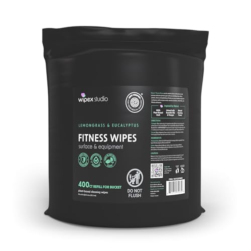 Wipex Gym Wipes Refill Roll, Lemongrass & Eucalyptus, 400 Count