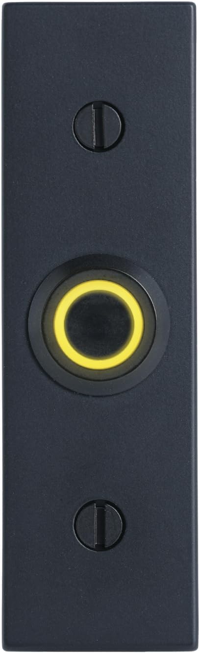 Newhouse Hardware BT6BL LED-Lighted Wired Doorbell Button, Black