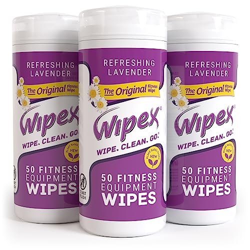 Wipex Natural Fitness Equipment Wipes, Lavender & Vinegar, 50 Count, 3-Pack (150 Total)