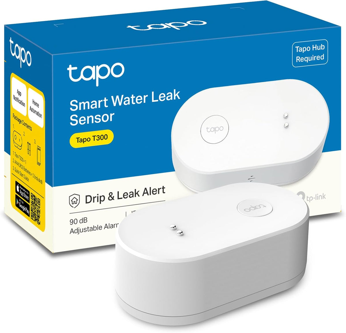 Tapo T300 Smart Water Leak Sensor, Hub Required
