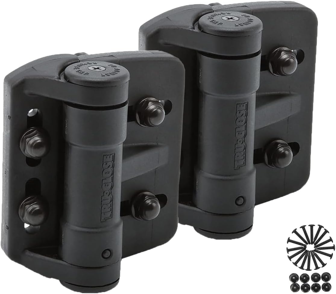 D&D Technologies TCAMA1 TruClose Mini Multi-Adjust Gate Hinges, Black, 2-Pack