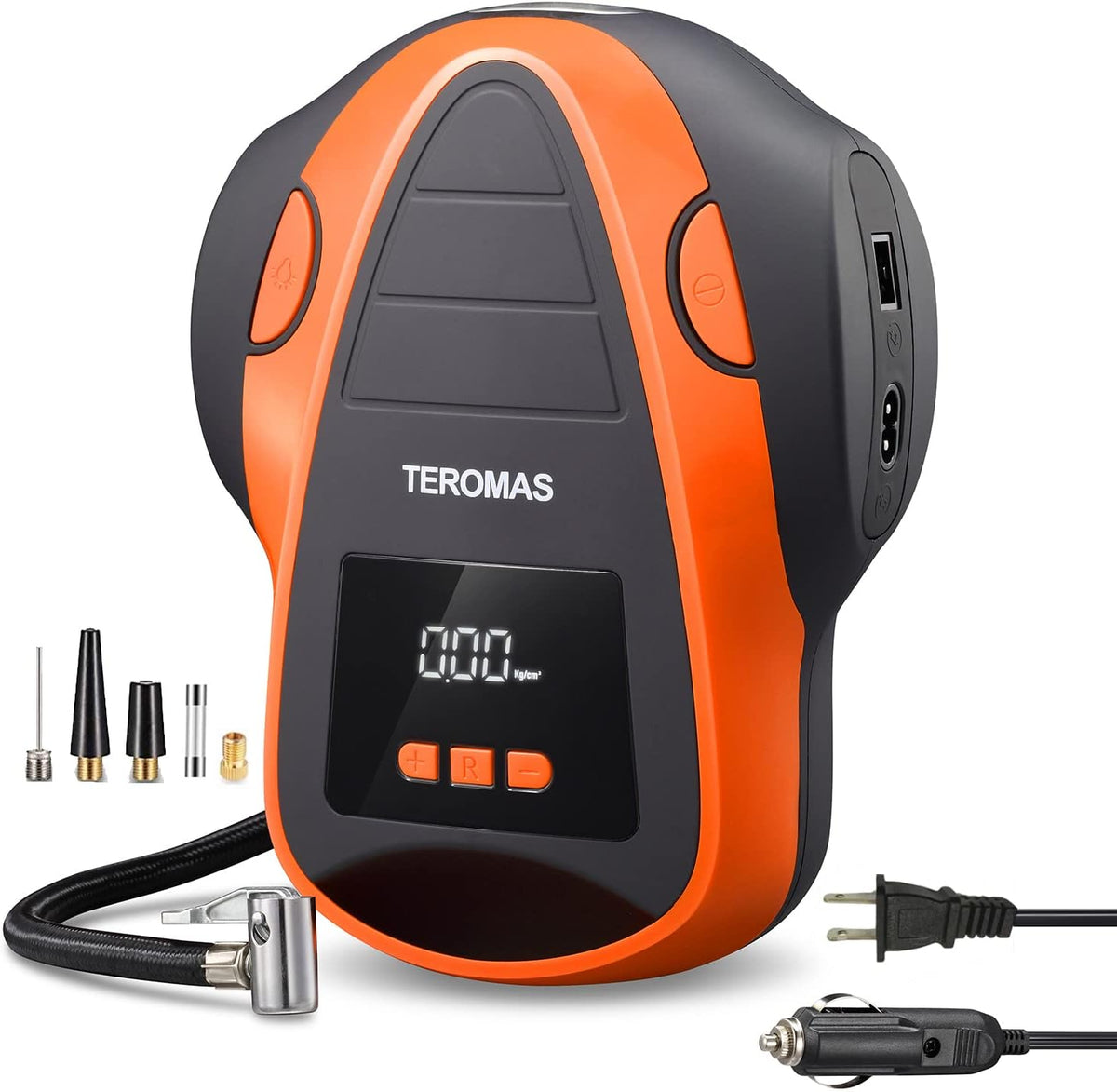 TEROMAS TMS-3015 AC/DC Portable Tire Inflator, Orange