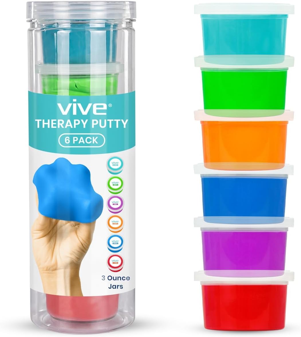 Vive RHB1026 Therapy Putty, 6 Pack, 3 oz Each