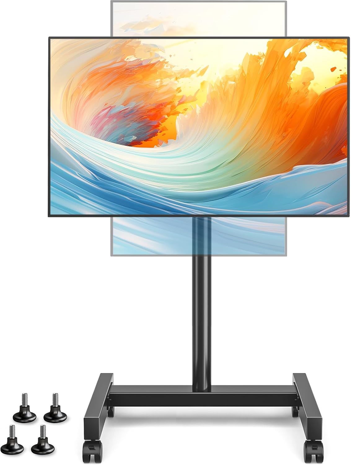 YOMT Rolling TV Stand for 13–50 Inch Screens, Black