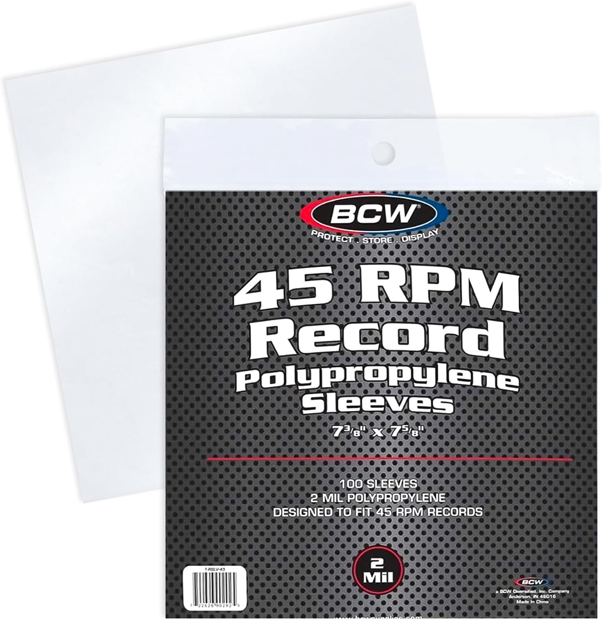 BCW 45 RPM Record Sleeves, 100-Pack