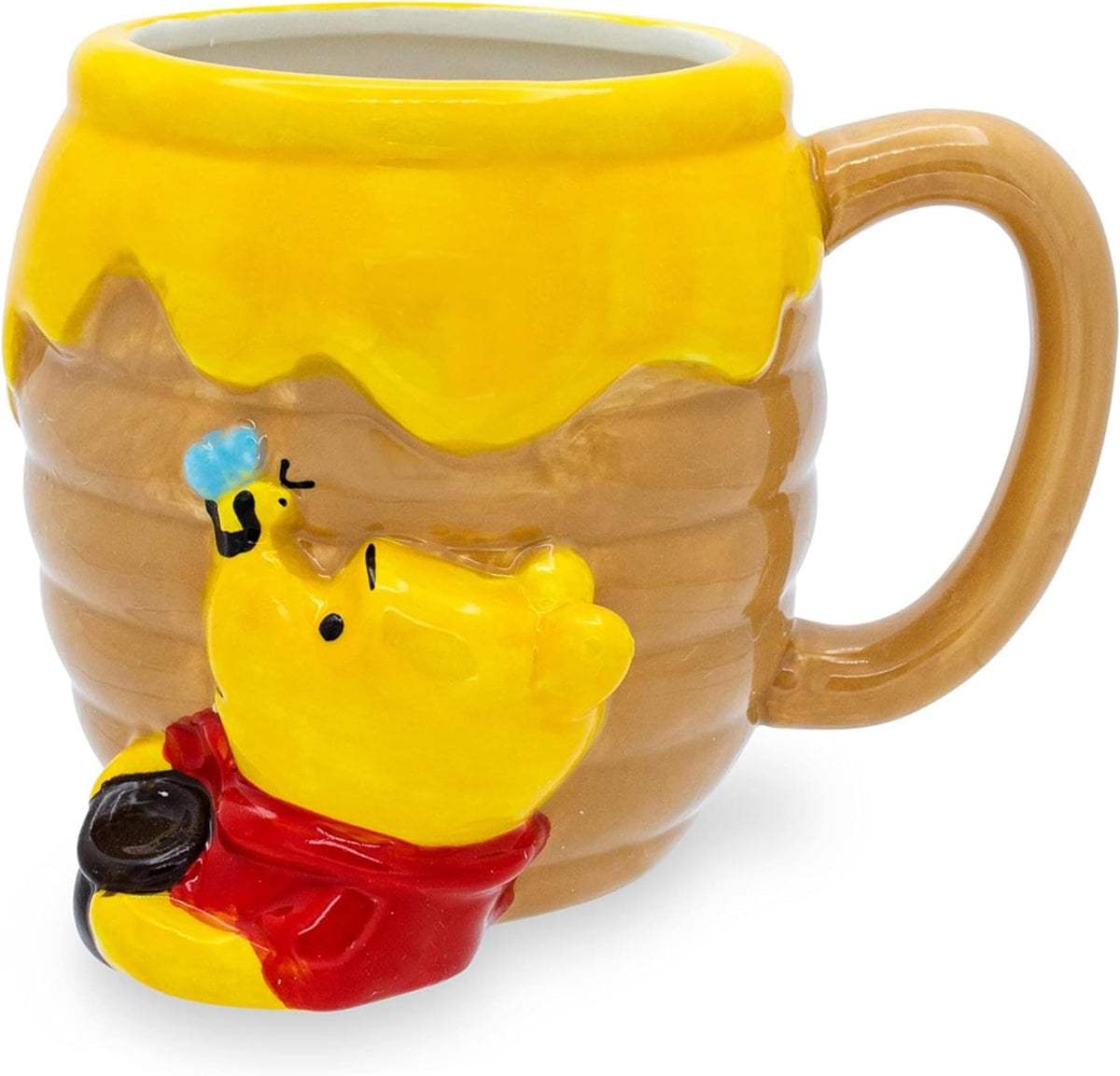 Silver Buffalo Winnie The Pooh Honey "Hunny" Pot Ceramic 3D Sculpted Coffee Mug, 23 oz