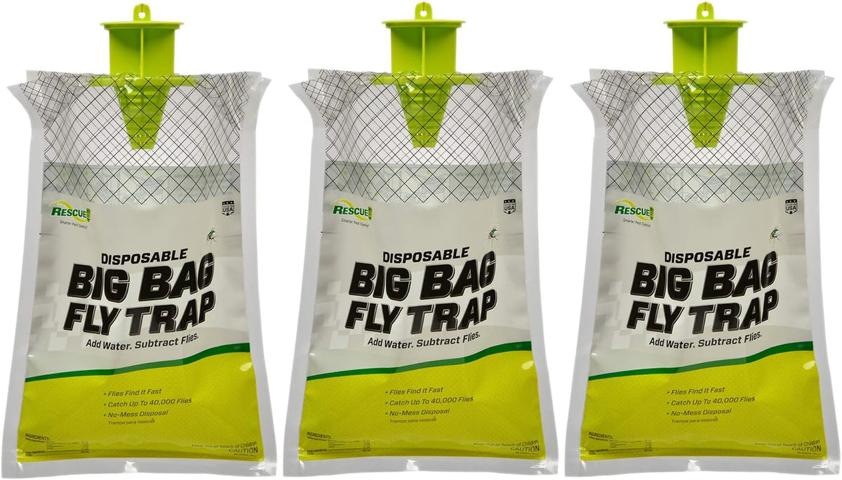 RESCUE! Big Bag Fly Traps, 3-Pack