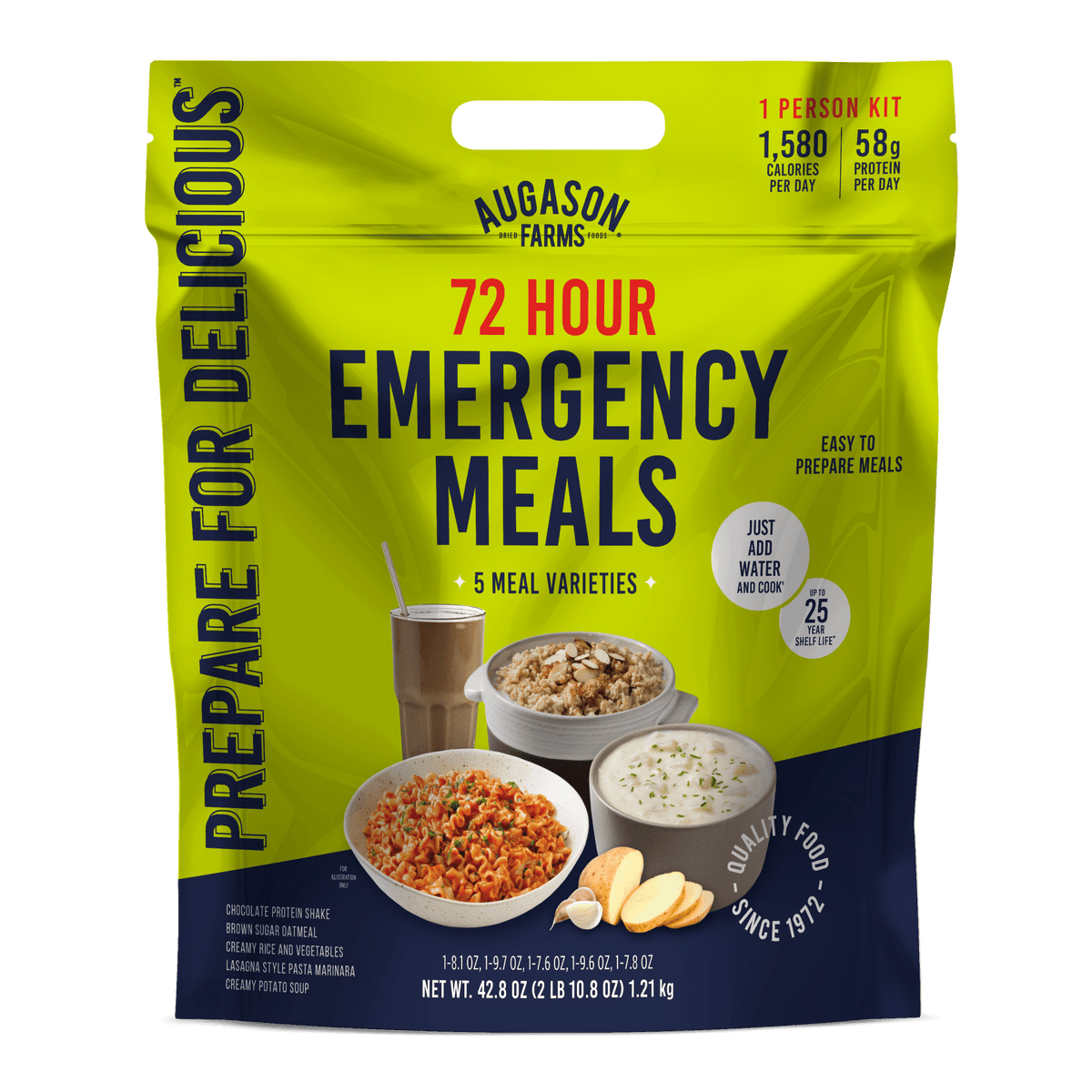 Augason Farms 72-Hour 1-Person Emergency Food Supply Kit, 18 Servings