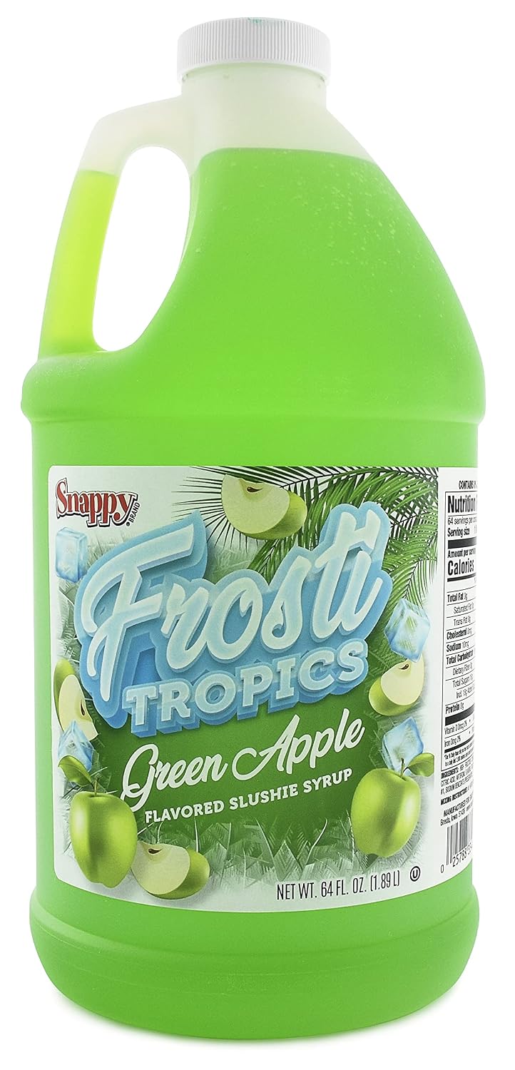 Snappy Frosti Tropics Green Apple Slush Mix, 1/2 Gallon