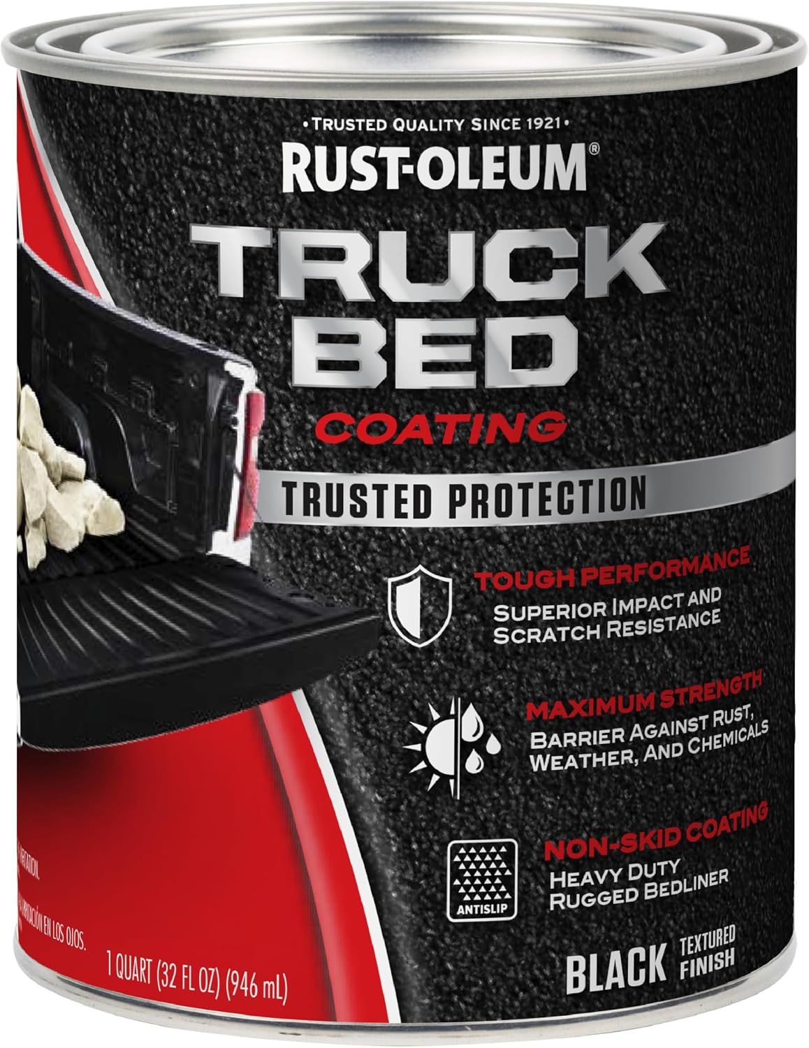Rust-Oleum 342668 Stops Rust Truck Bed Coating - Black, 1 Quart