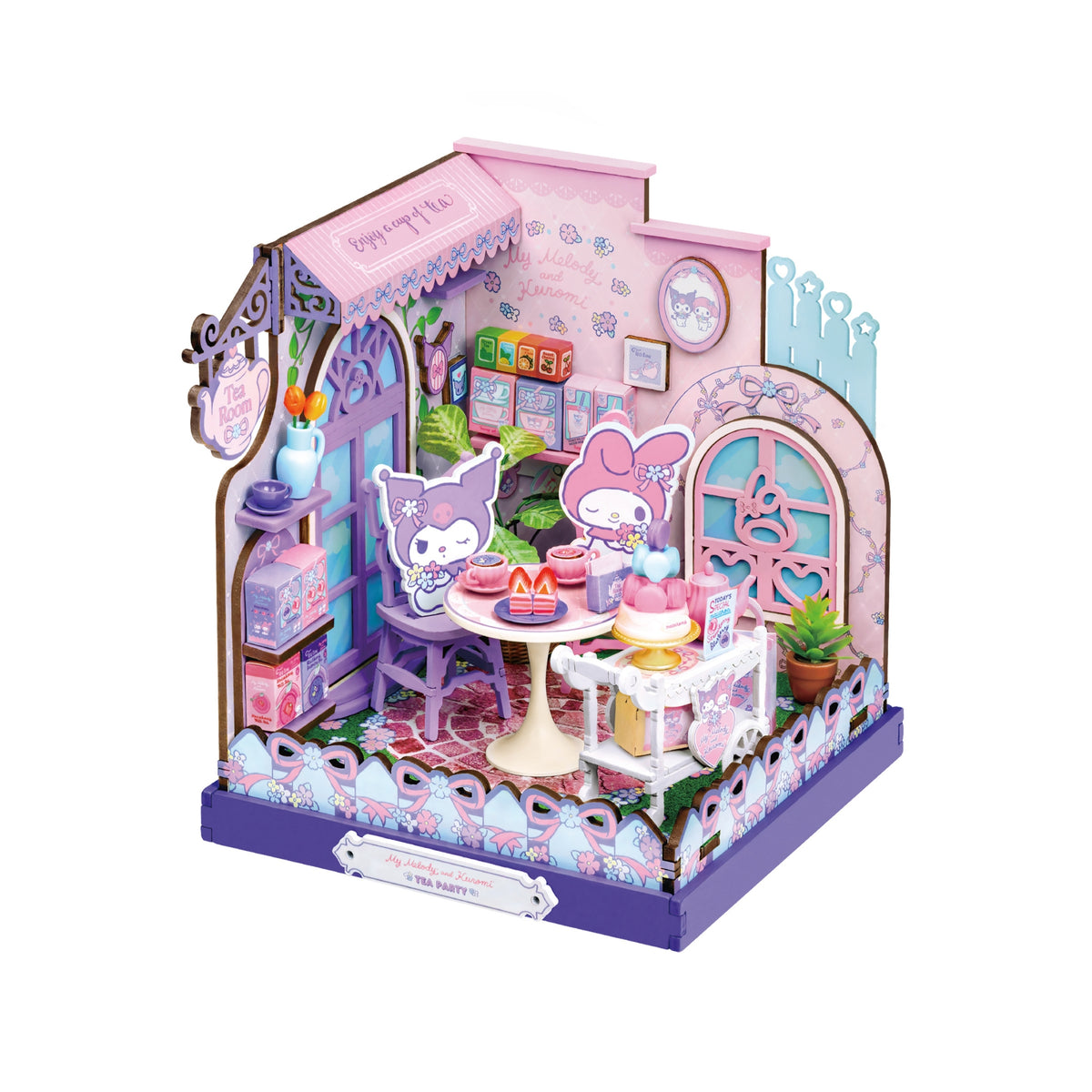 Hands Craft My Melody & Kuromi Tea Party DIY Miniature House Kit