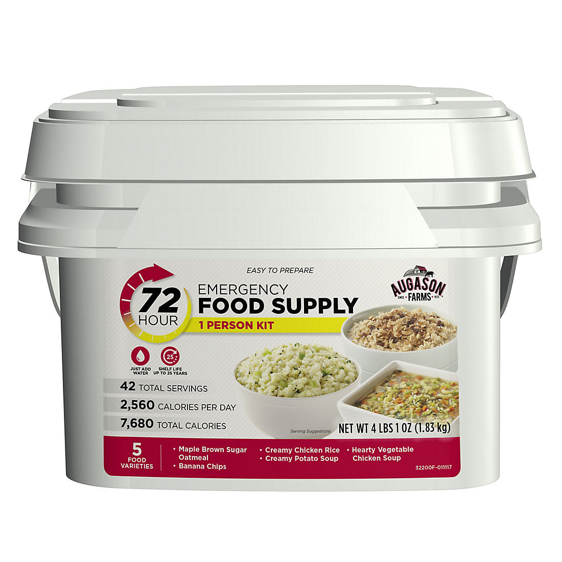Augason Farms 72-Hour 1-Person Emergency Food Supply Kit, 4 lb 1 oz