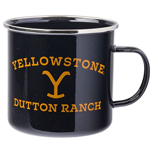 Silver Buffalo Yellowstone Dutton Ranch Enamel Camper Mug, 21 oz