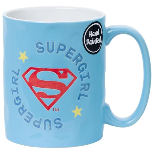 Silver Buffalo Supergirl Movie Solar Flare Girl of Tomorrow Wax Resist 17oz Ceramic Pottery Mug