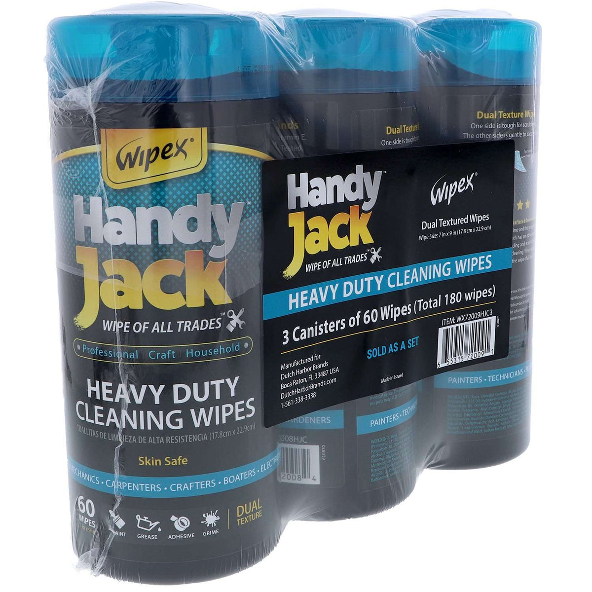 Wipex Handy Jack Heavy-Duty Cleaning Wipes, Citrus, 60 Count, 3-Pack (180 Total)