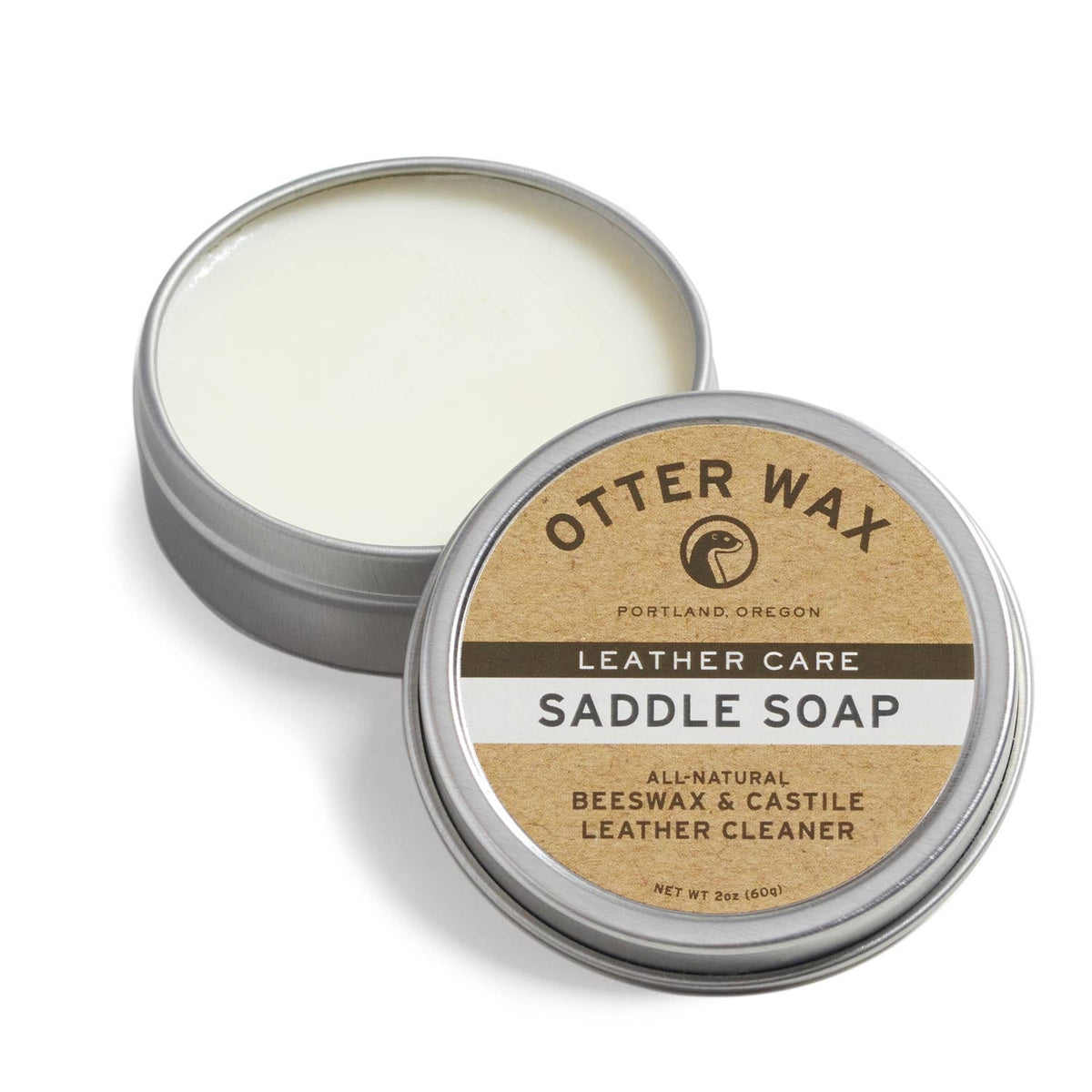Otter Wax Saddle Soap Leather Cleaner 2 oz tin