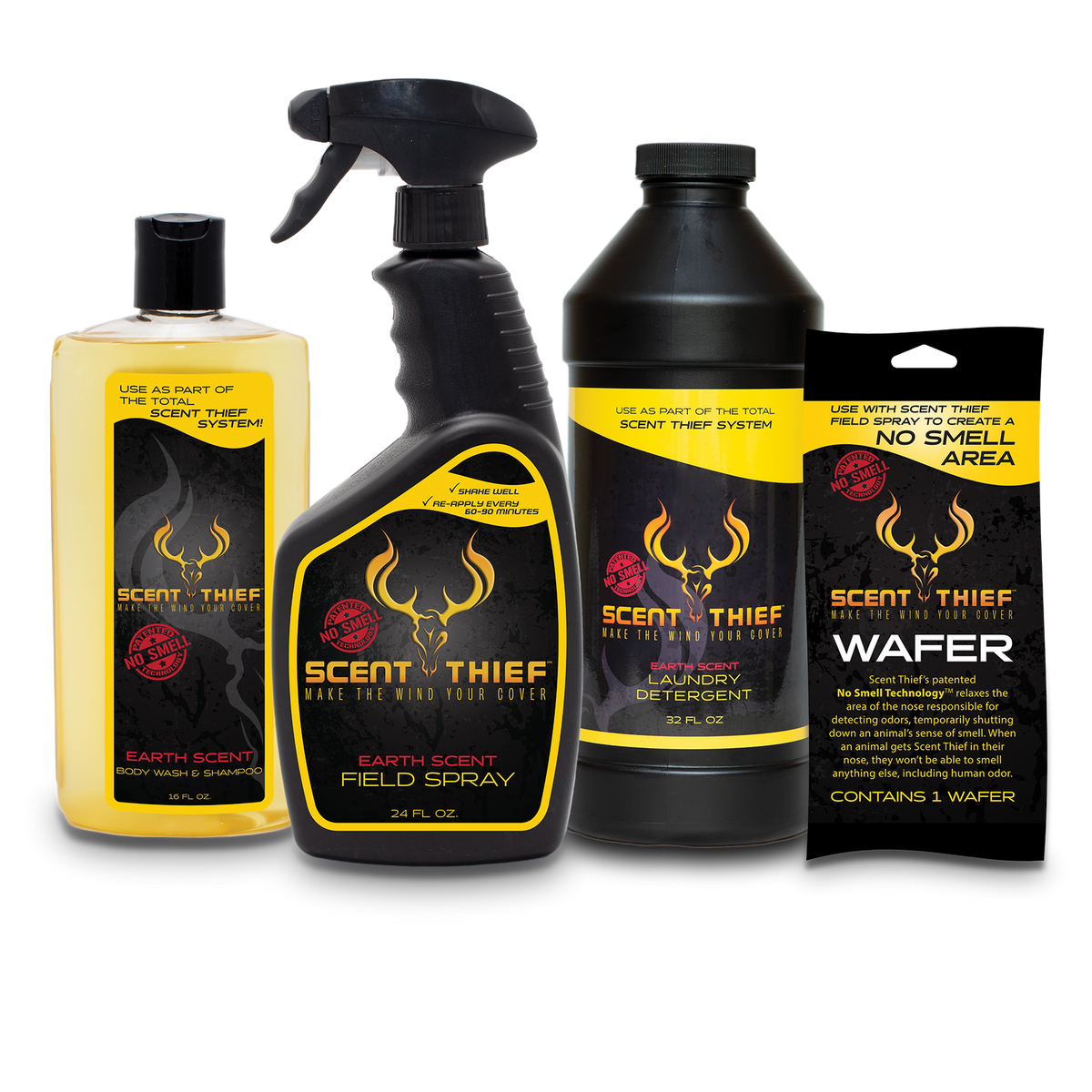 Scent Thief Trophy Pack with field spray, body wash, laundry detergent and wafer
