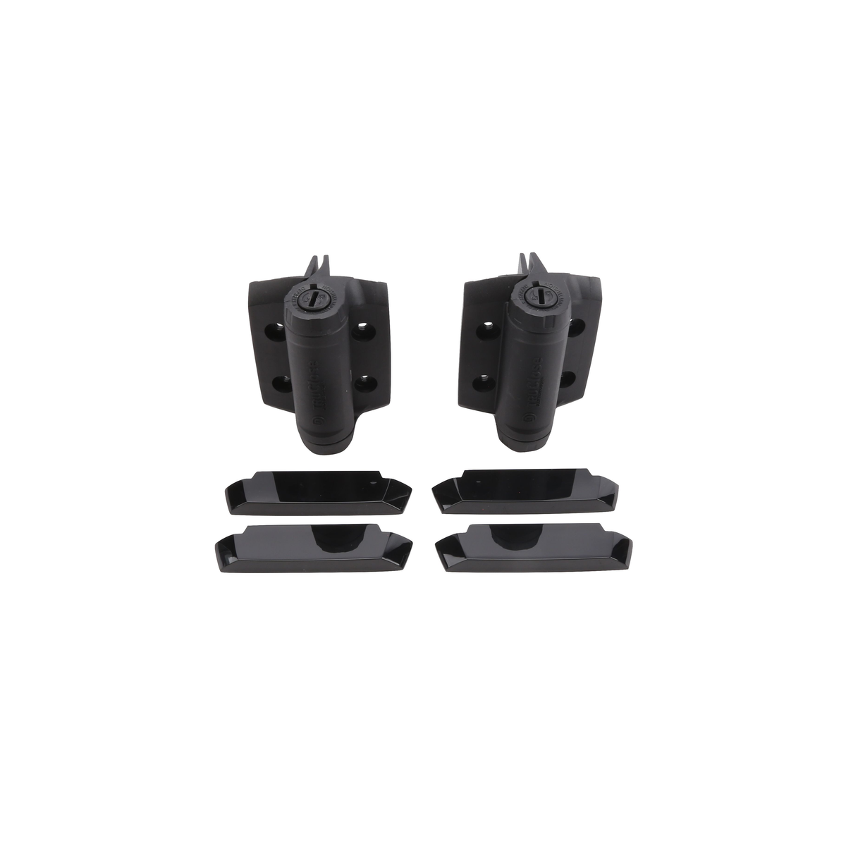 D&D Technologies TruClose Heavy Duty Metal Gate Hinges with Alignment Legs, Black, Pair