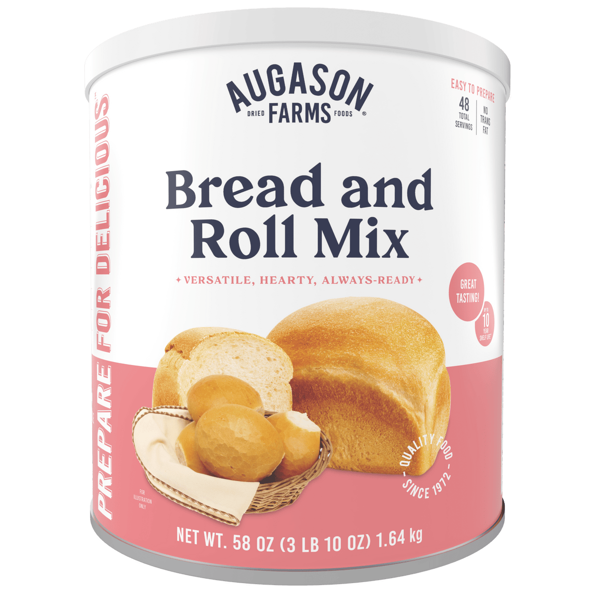 Augason Farms Bread and Roll Mix Can, 48 Servings