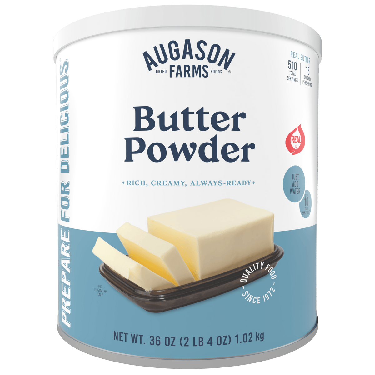 Augason Farms Butter Powder Can, 36 oz