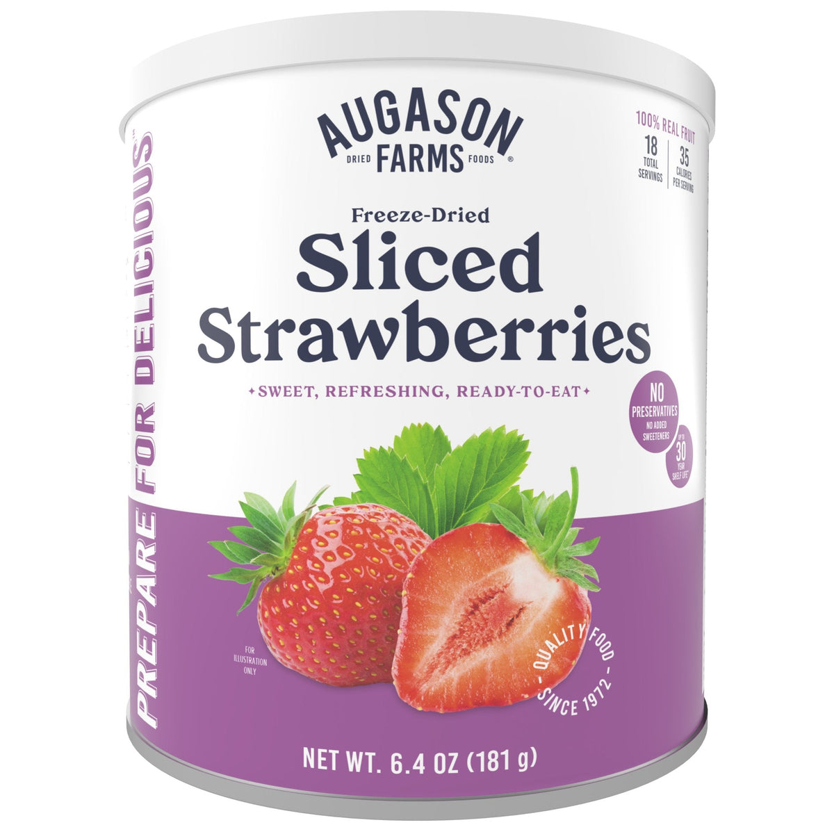 Augason Farms Freeze-Dried Sliced Strawberries Can, 6.4 oz