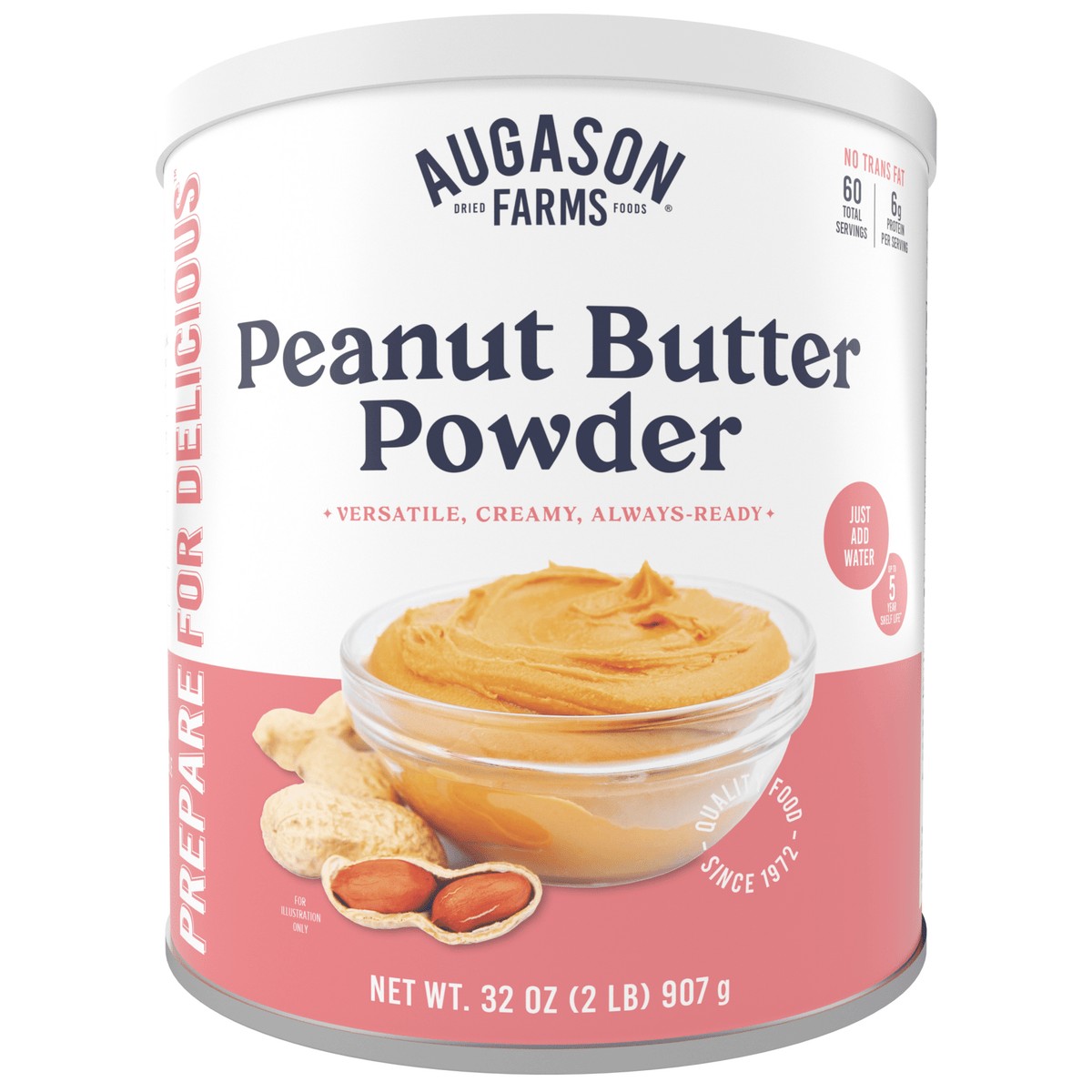 Augason Farms Peanut Butter Powder Can, 32 oz