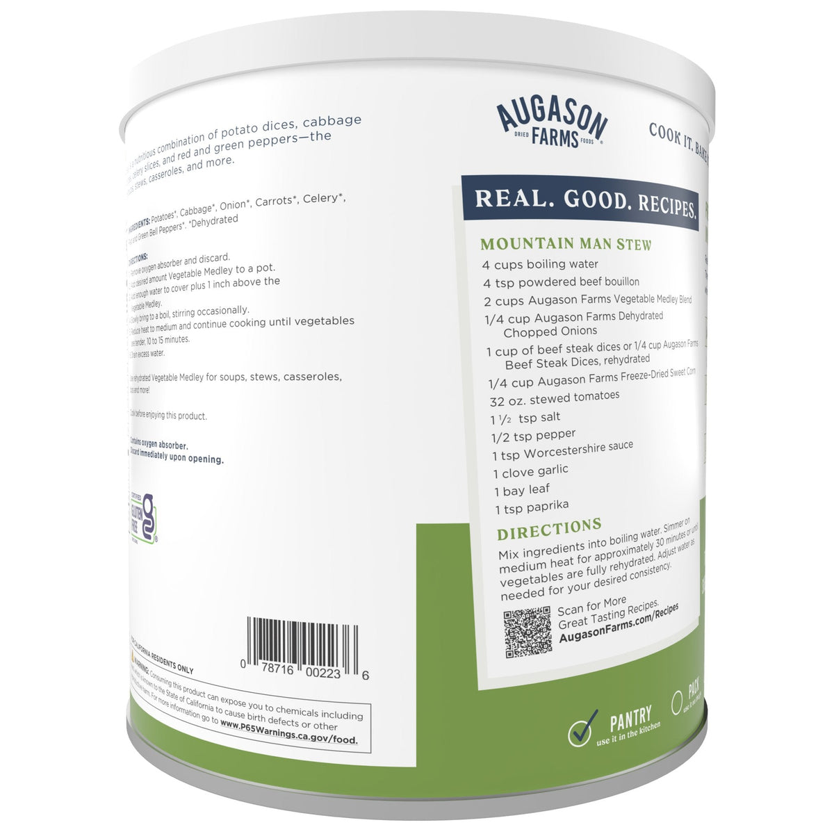Augason Farms Vegetable Medley Blend, 32.5 oz No. 10 Can