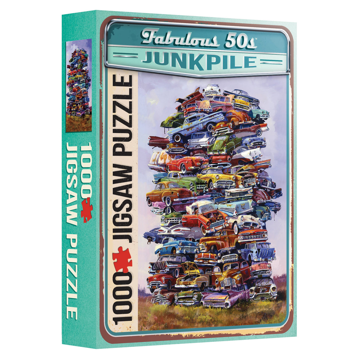 TDC Games Fabulous 50s Junkpile Classic Car Puzzle - 1000 Pieces