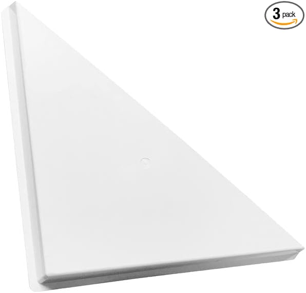 1800ceiling Triangle Corner Air Diverters for 2 x 2 ft Ceiling Diffusers, White, 3 Pack
