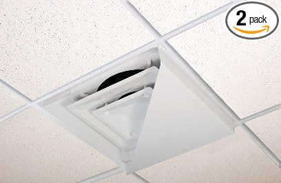 ReCeil It Triangle Corner Air Diverters for 2 × 2-Foot Diffusers, 2-Pack