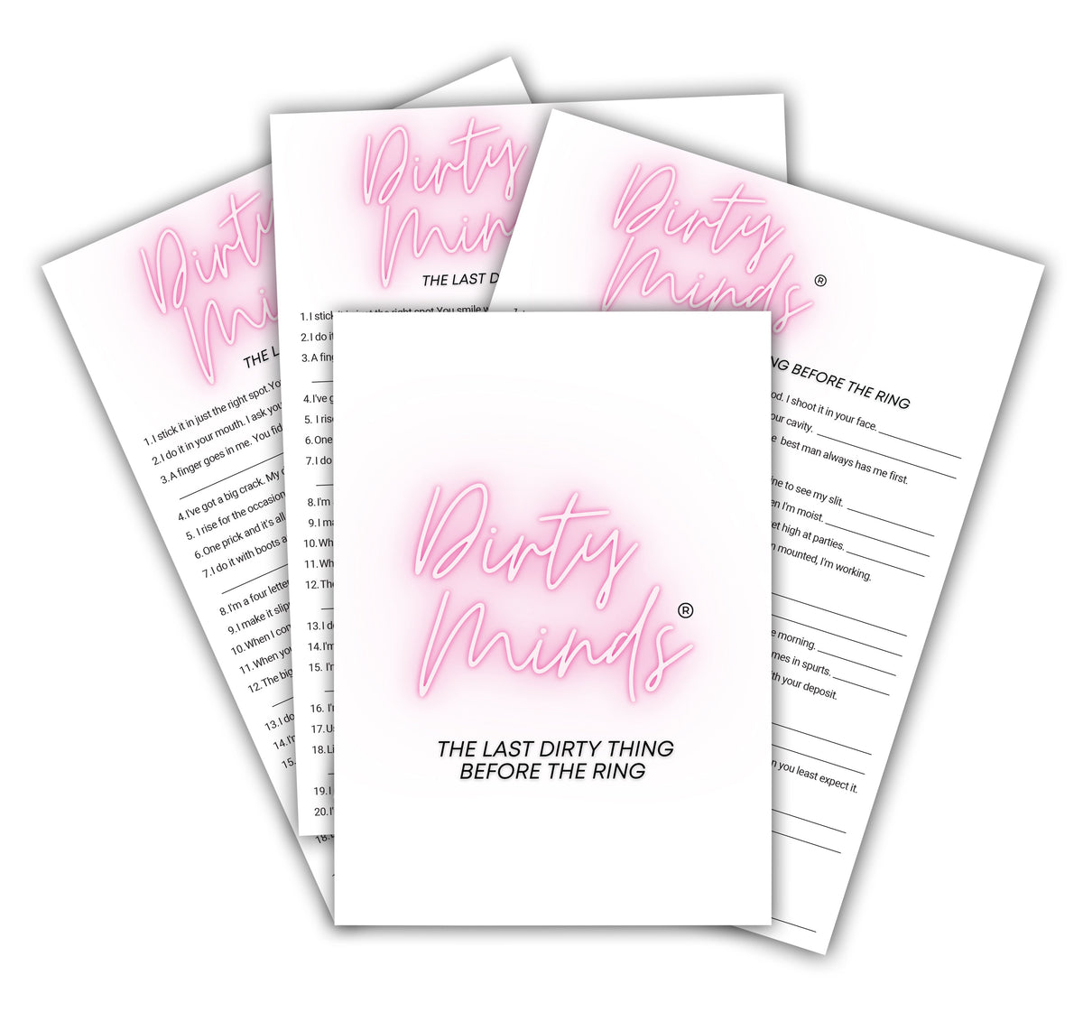 TDC Games Dirty Minds Bachelorette Party Games – 25 Guests