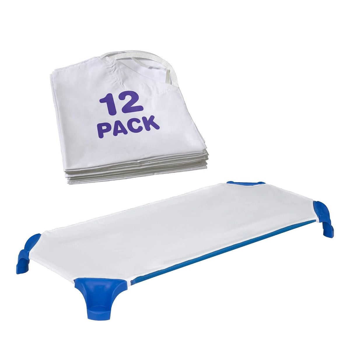 Sprogs Standard Daycare Cot Sheets, White, 12 Pack