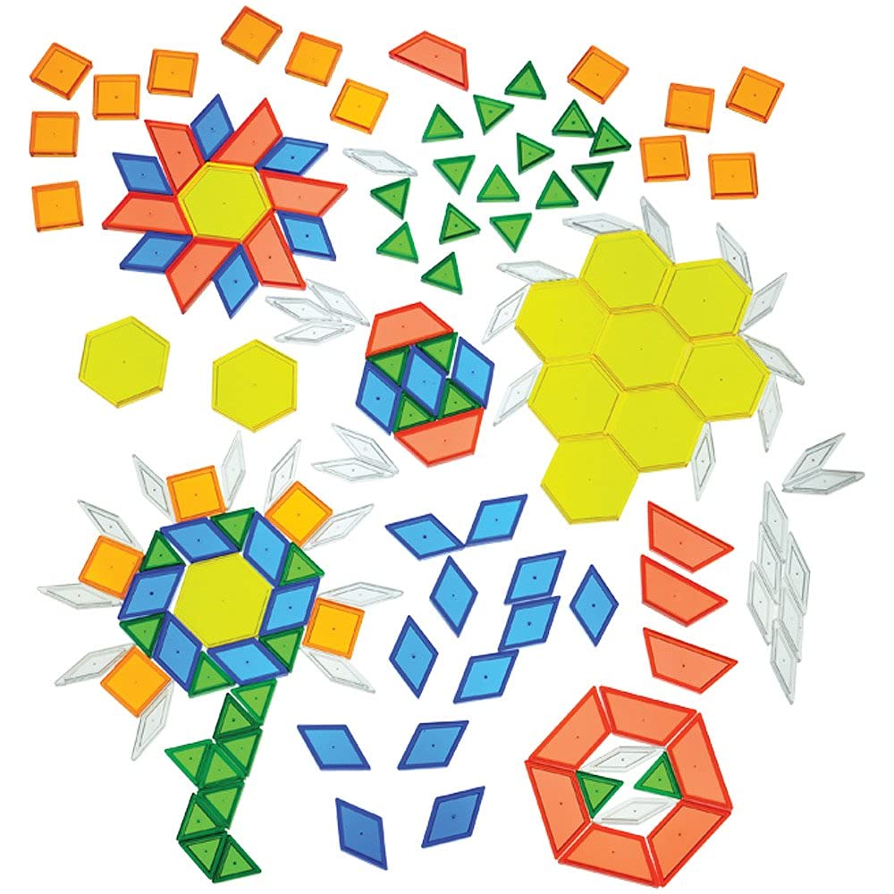 Constructive Playthings Translucent Pattern Blocks, 147 Pieces