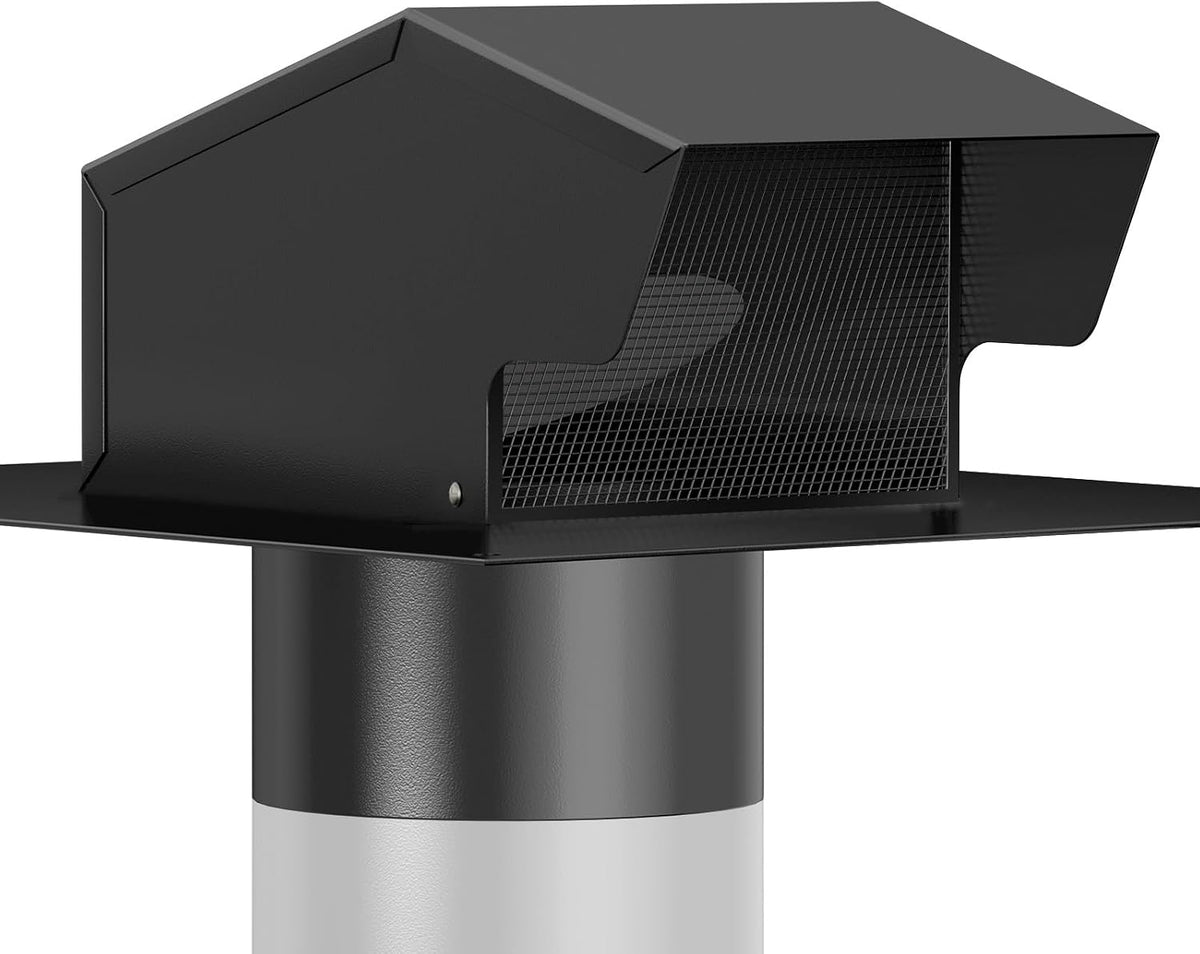 Hon&Guan PM243 8-Inch Removable Roof Vent Cap with Damper, Black