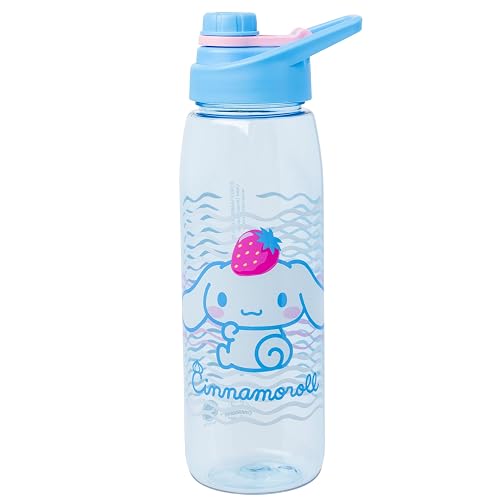 Silver Buffalo Sanrio Cinnamoroll Water Bottle with Screw Lid, 28 oz