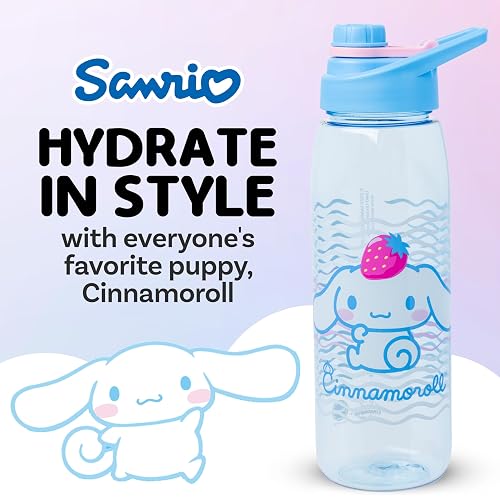 Silver Buffalo Sanrio Cinnamoroll Water Bottle with Screw Lid, 28 oz — alternate view