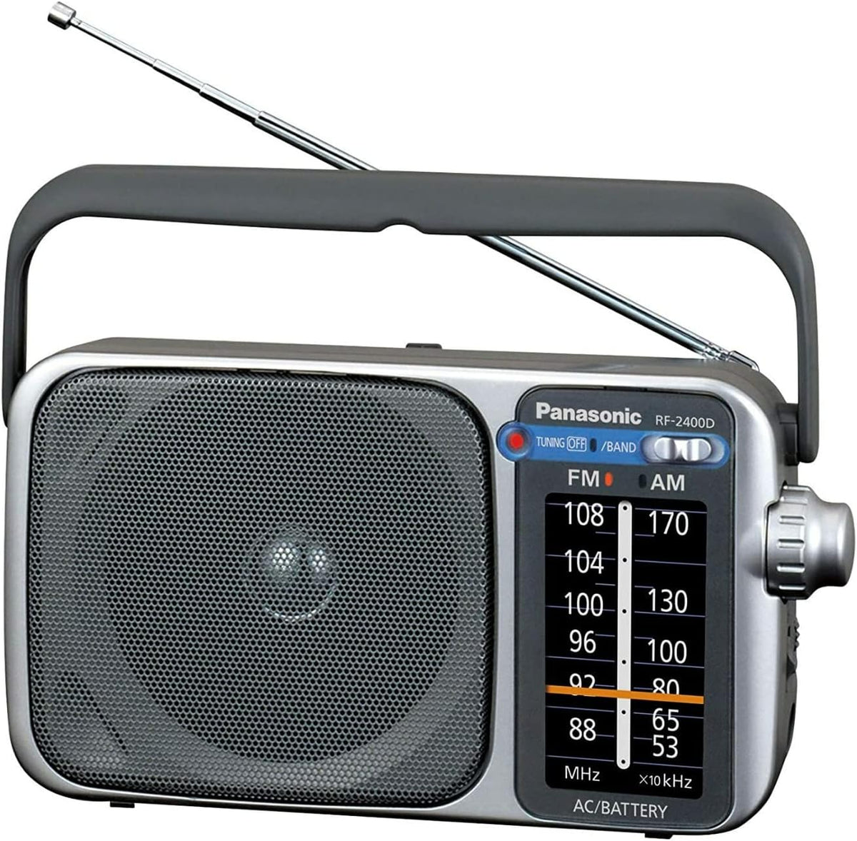 Panasonic RF-2400D Portable AM/FM Radio, Silver