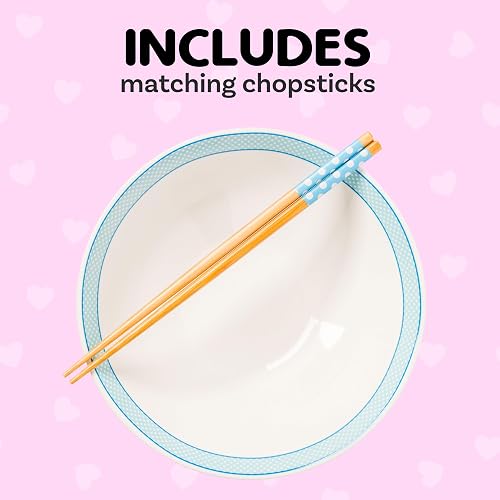 Silver Buffalo Sanrio Hello Kitty & Friends Ceramic Ramen Bowl with Chopsticks, 30 oz — alternate view