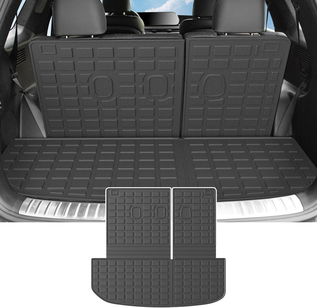 powoq TPE Cargo and Backrest Mats for 2020–2025 Hyundai Palisade
