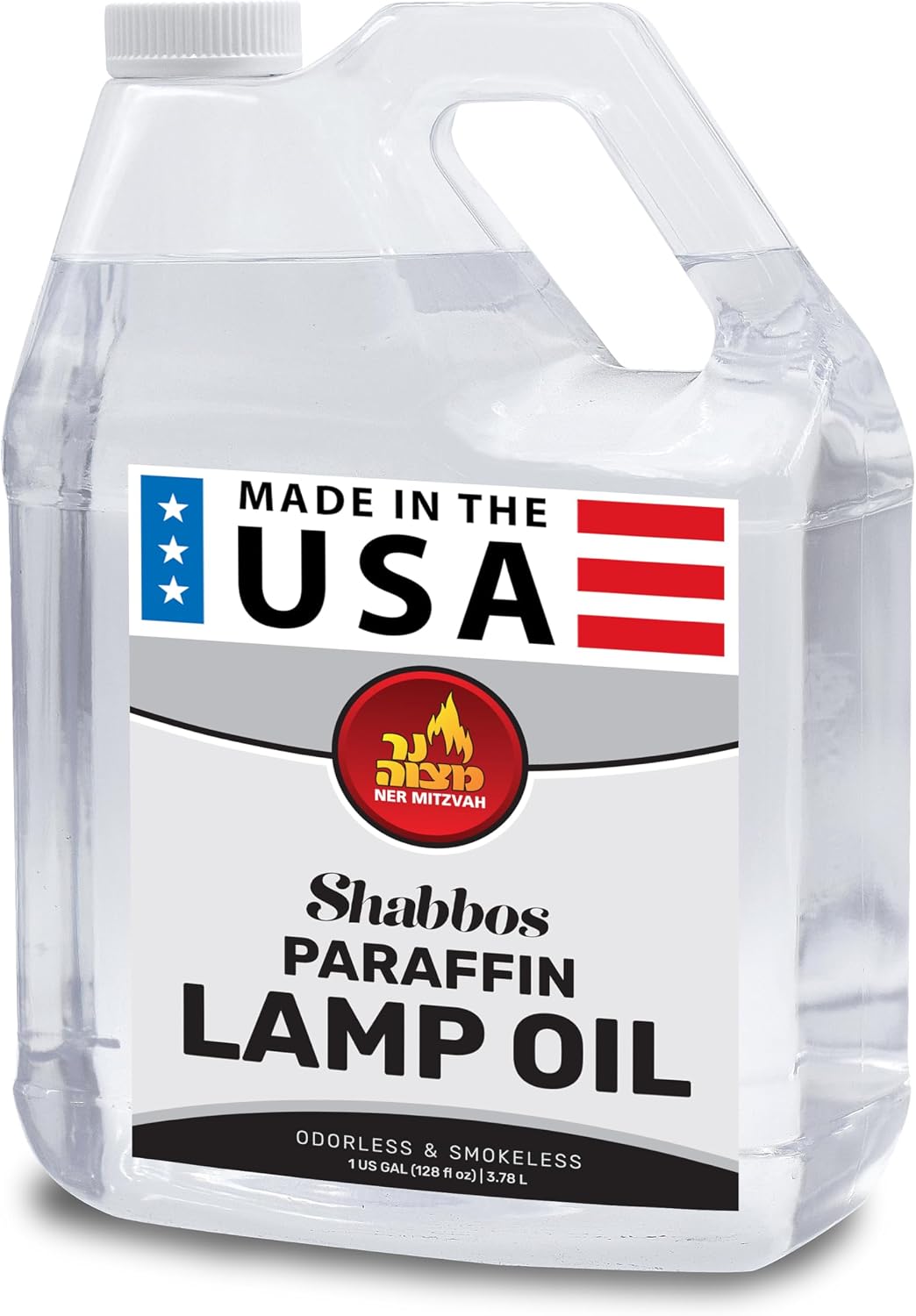 Ner Mitzvah 80001 Clear Liquid Paraffin Lamp Oil, 1 US Gallon