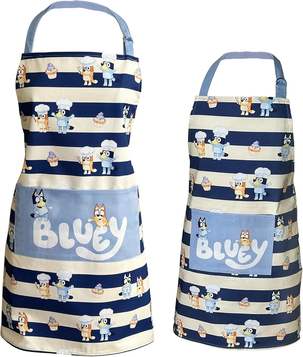 Handstand Kitchen Bluey & Bingo Adult and Child Apron Set, 2 Pieces