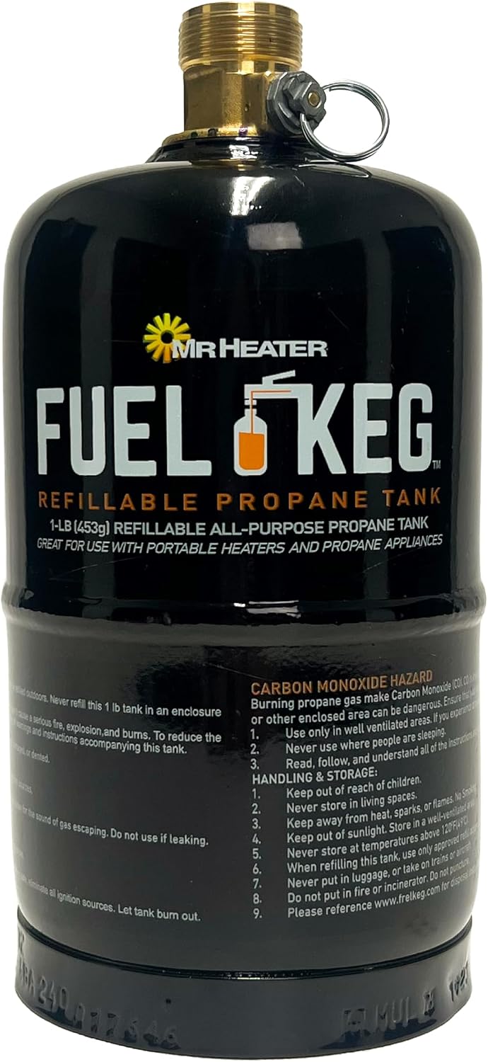 Mr. Heater F200048 Fuel Keg Refillable Propane Tank, 1 lb, Empty