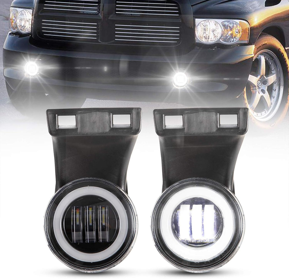 BUNKER INDUST LED Fog Light and DRL Set for Dodge Ram, 1 Pair