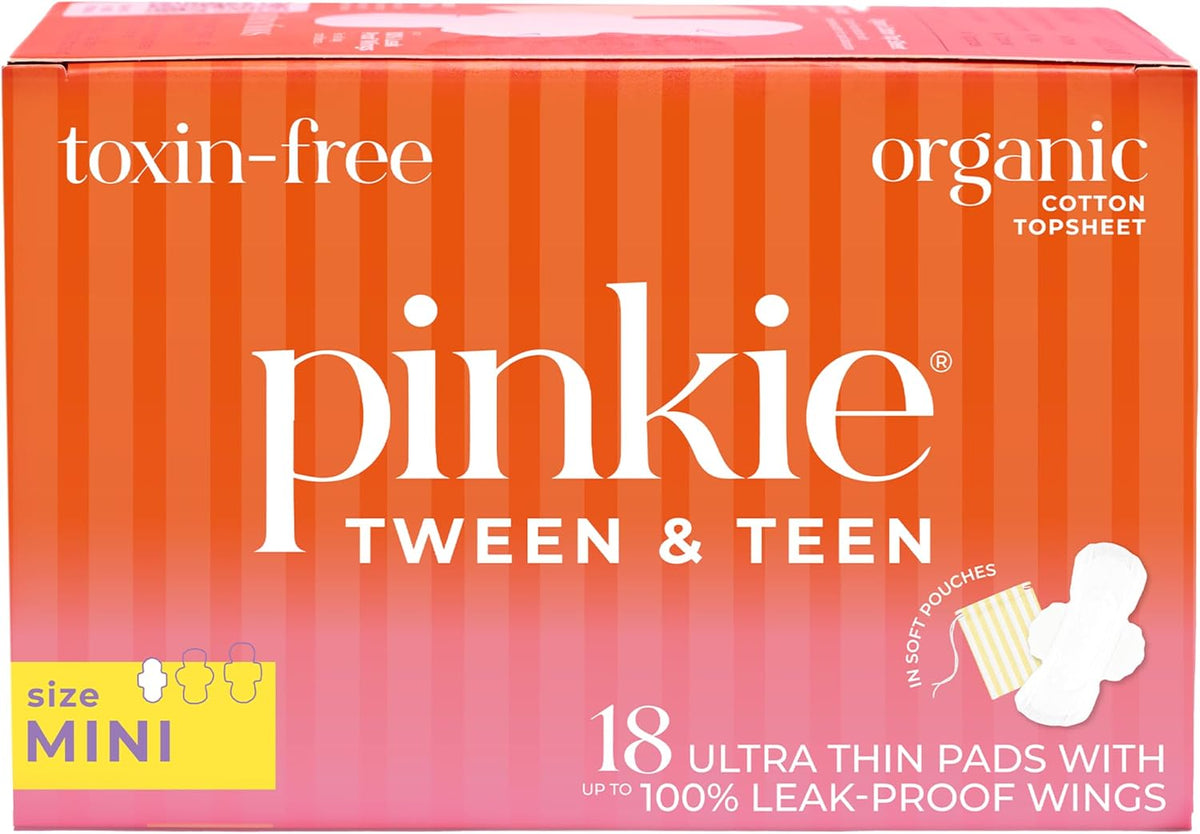 Pinkie Mini Period Pads with Wings, 18 Count