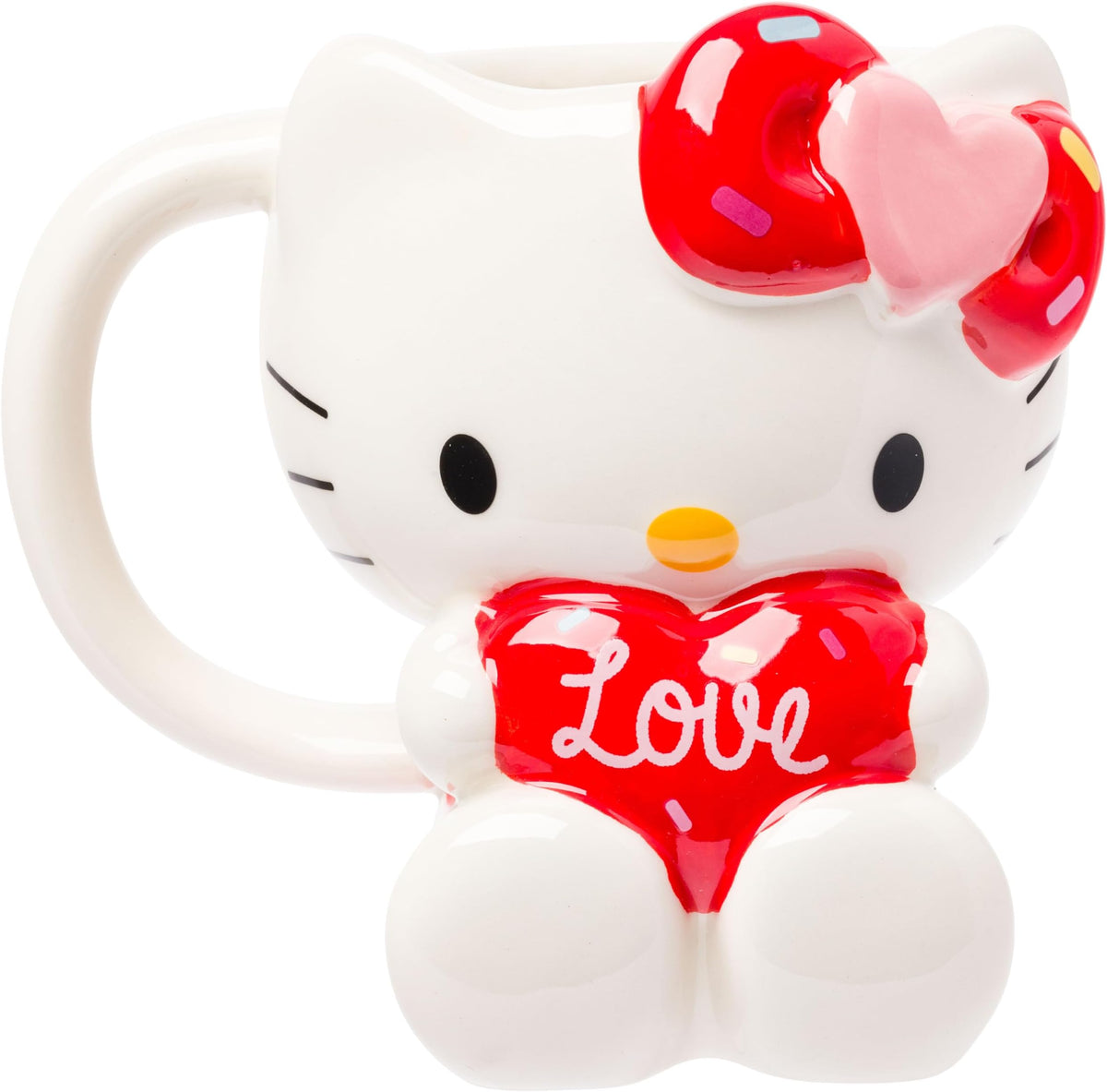 Silver Buffalo Sanrio Hello Kitty Holding Heart 3D Ceramic Mug, 20 oz