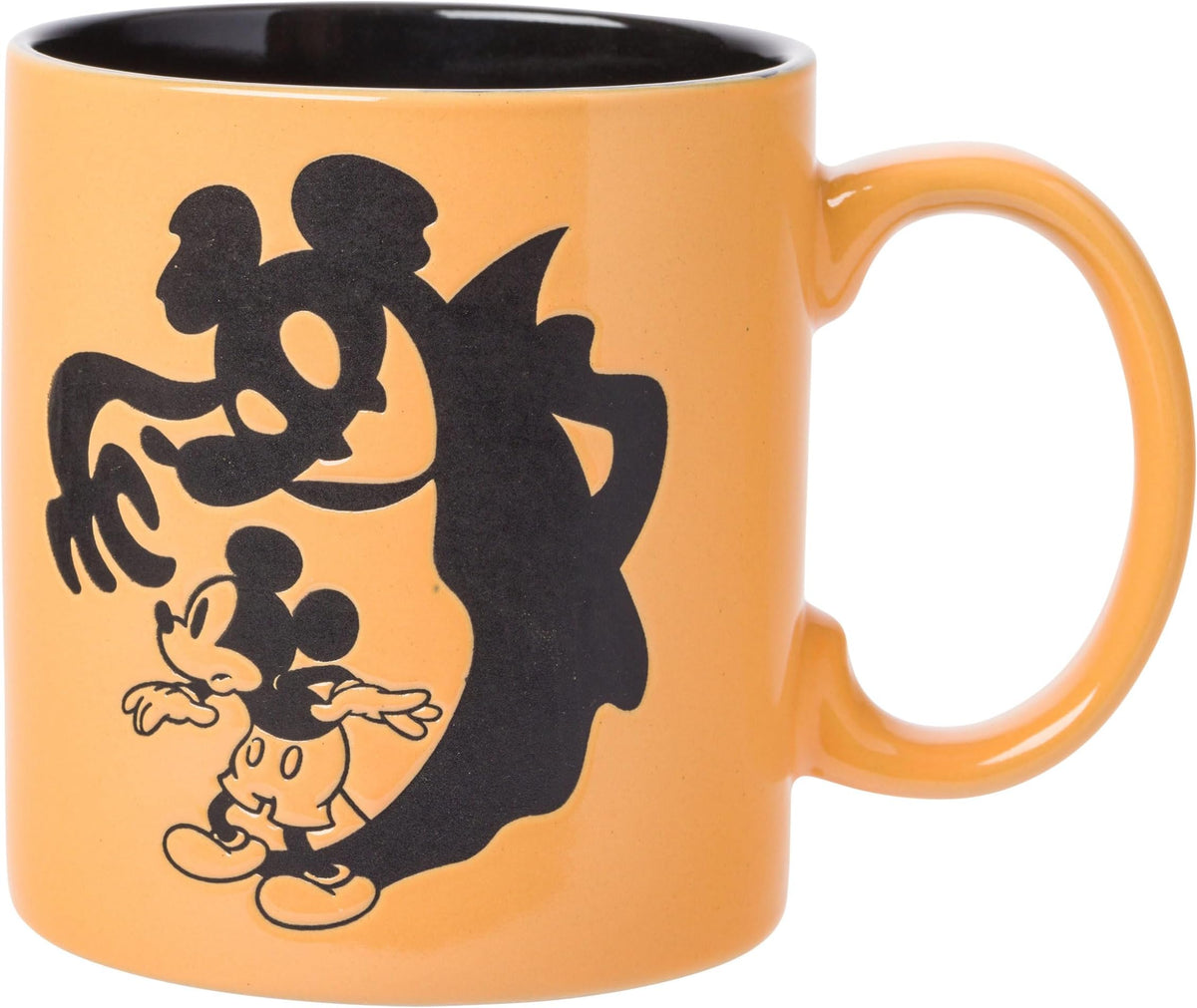 Silver Buffalo Disney Mickey Mouse Halloween Spooky Ghost Shadow Wax Resist Ceramic Mug, 20 oz
