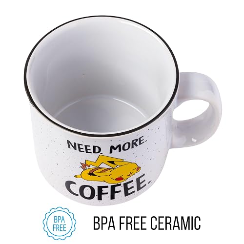 Silver Buffalo Pokémon Pikachu Need More Coffee Ceramic Camper Mug, 20 oz — alternate view
