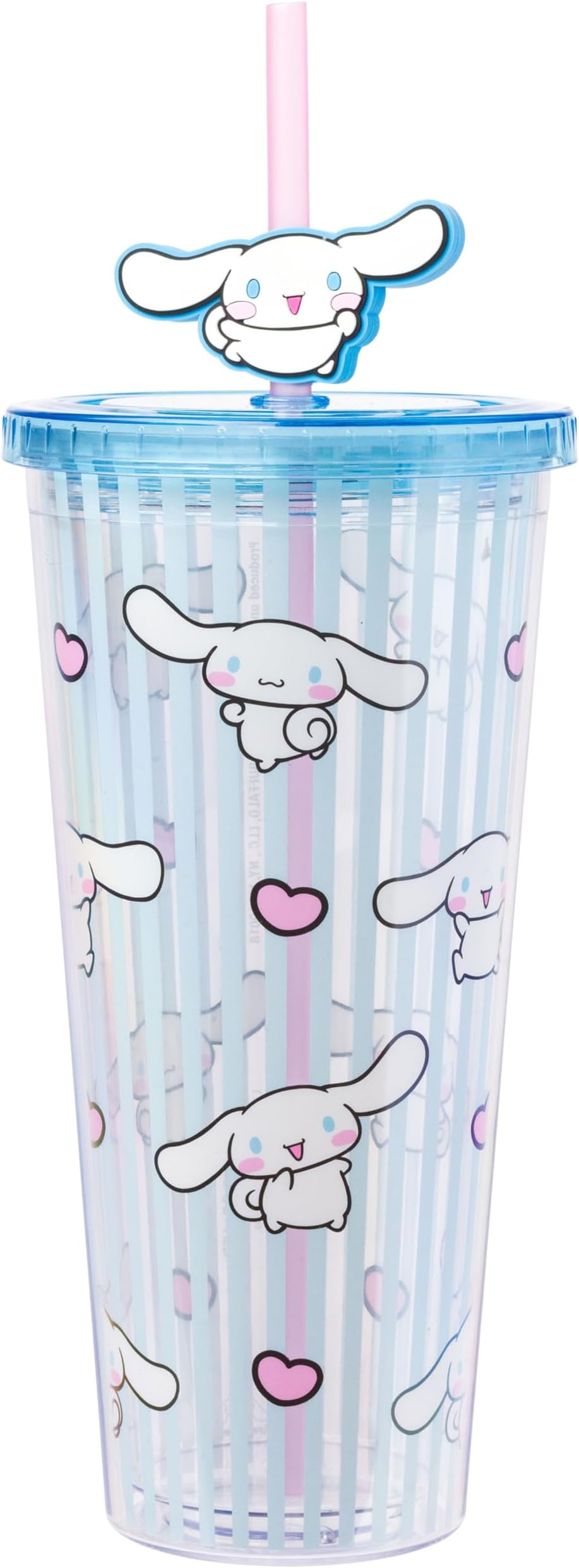 Silver Buffalo Sanrio Cinnamoroll Plastic Cold Cup with Lid & Straw, 24 oz